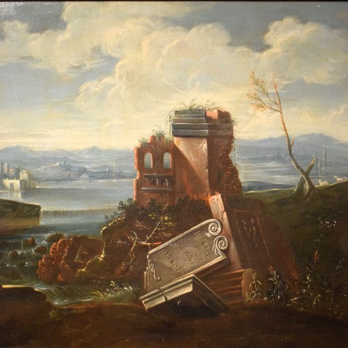 XVIIIe siècle - Paysage lacustre - Atelier Antonio Diziani (1737-1797)
